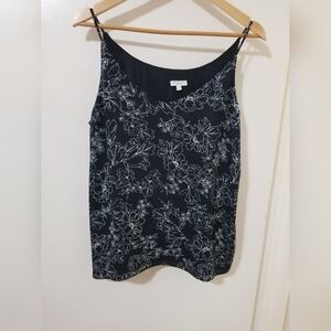 Essentials Black Floral Lined Camisole Size L